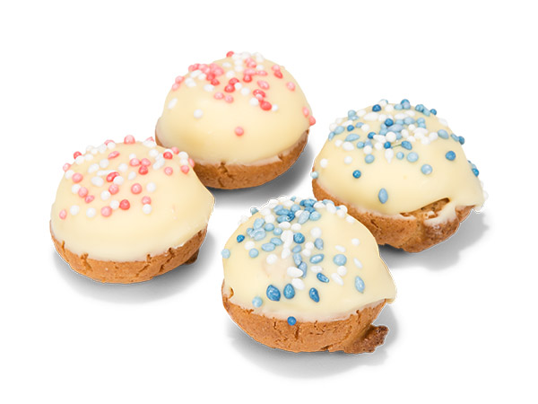 Gevuld bitterkoekje + muisjes